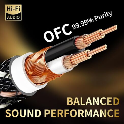 كابل مقسم Y من Audiophile مقاس 3.5 مم إلى ثنائي XLR ذكر Y، 15 AWG 4N OFC، مقابس مطلية بالذهب 24 قيراط مع جديلة نايلون لتسجيل الاستوديو، والمسرح المنزلي، ومكبرات الصوت، ونظام صوت هاي فاي (1.64 قدم/0.5 متر) in Kuwait