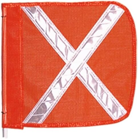 Checkers Heavy Duty Replacement 12" Orange with White X Warning Whip Safety Flag - Industrial Safety Flags for Trucks, Mining, Construction - Made in the USA - FS9025-O in Saudi Arabia