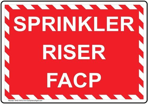 ComplianceSigns.com علامة أمان Sprinkler Riser Facp، بلاستيك مقاس 10x7 بوصة للسلامة/المعدات من الحرائق in Saudi Arabia