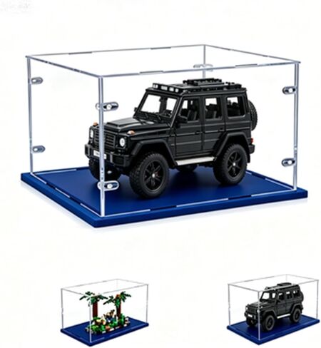 3MM Thick Clear Acrylic Display Case-Assemble Countertop Box, Thicken Base, DustProof, for Collectibles, Lego 75355 10281 71796 10312 (Black, 55x45x40cm/22x18x16in) in Saudi Arabia
