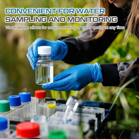 Lounsweer 50 Pcs 100ml Sterile Water Sampling Bottles with 10mg Sodium Thiosulfate, Leakproof for Drinking Water Safety Testing, Total Coliform Detection in Saudi Arabia