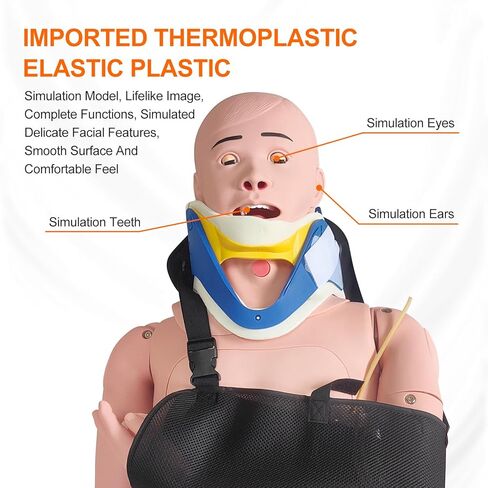 Trauma Patient Care Training Manikin – Closed Limb Fracture Model, Adjustable Cervical Collar, Spinal Injury Nursing – Multifunctional Human Simulator for Student/EMT Education in Saudi Arabia