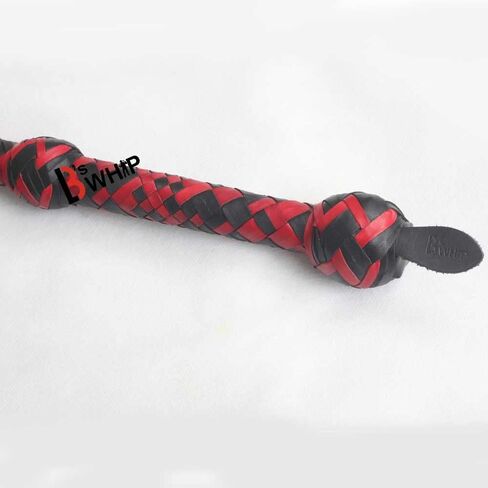 Bull Whip 12 قدم 16 ضفائر الكنغر من جلد الفروسية، جلد مرن للبطن والجلد، مسند مرن من الداخل، أحمر وأسود للرياضة الخارجية in Kuwait