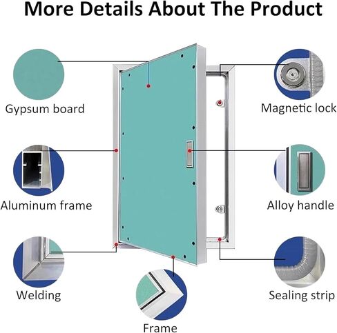 Drywall Access Panel - Concealed Inspection Door, 120° Swing for Effortless Access, Perfect for Electrical, Plumbing &, Size 45x80CM (18x32IN) in Saudi Arabia