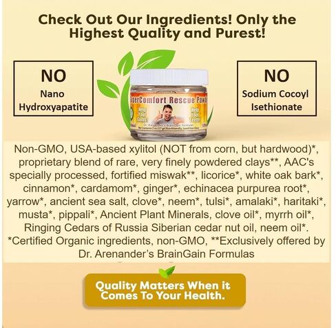 SuperComfort Rescue Tooth Powder – Natural Herbal Toothpaste Alternative for Gum Health, Enamel Strength & Oral Detox – Organic, Non-GMO, Fluoride-Free by Anti-Aging Products (2 fl oz) in Saudi Arabia