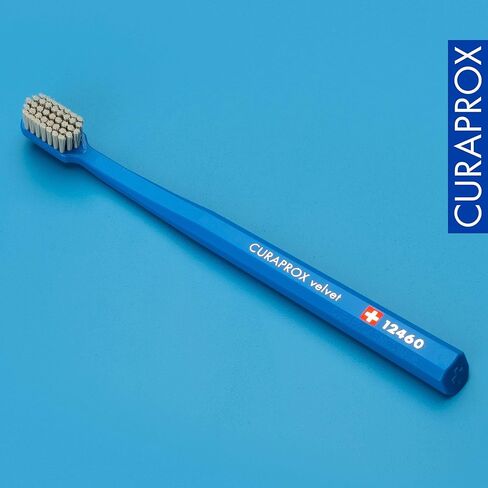 Curaprox CS 12460 Velvet Soft Toothbrush – Sensitive Gum Care | Ultra-Gentle Cleaning with 12,460 Filaments | Single Pack, Royal Blue-Grey in Saudi Arabia