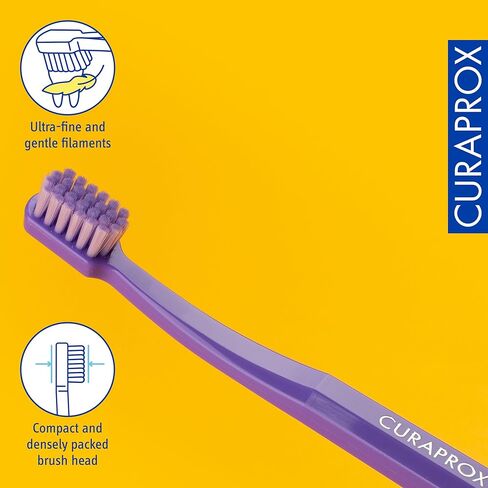 Curaprox CS Kids Toothbrush– for Children Aged 4–12 | Ultra-Soft Gentle Cleaning | 5,500 Curen® filaments | Single Pack | Purple in Saudi Arabia