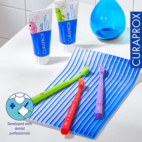 Curaprox CS Kids Toothbrush– for Children Aged 4–12 | Ultra-Soft Gentle Cleaning | 5,500 Curen® filaments | Single Pack | Purple in Saudi Arabia
