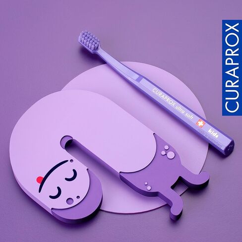 Curaprox CS Kids Toothbrush– for Children Aged 4–12 | Ultra-Soft Gentle Cleaning | 5,500 Curen® filaments | Single Pack | Purple in Saudi Arabia