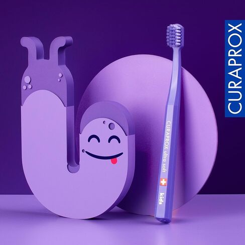 Curaprox CS Kids Toothbrush– for Children Aged 4–12 | Ultra-Soft Gentle Cleaning | 5,500 Curen® filaments | Single Pack | Purple in Saudi Arabia