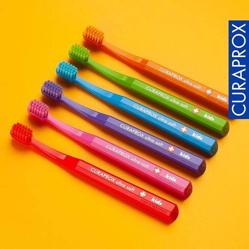 Curaprox CS Kids Toothbrush– for Children Aged 4–12 | Ultra-Soft Gentle Cleaning | 5,500 Curen® filaments | Single Pack | Purple in Saudi Arabia