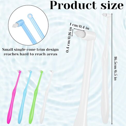 4 PCS End Tuft Toothbrush Adult, Gum Single End Tuft Brush, Soft Orthodontic Toothbrushes for Braces, Small Soft Head for Tiny Hard-to-Reach Areas Detail Cleaning, Individually Wrapped in Saudi Arabia