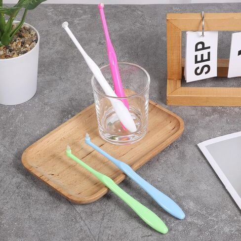 4 PCS End Tuft Toothbrush Adult, Gum Single End Tuft Brush, Soft Orthodontic Toothbrushes for Braces, Small Soft Head for Tiny Hard-to-Reach Areas Detail Cleaning, Individually Wrapped in Saudi Arabia