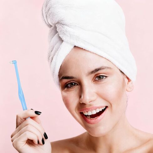 4 PCS End Tuft Toothbrush Adult, Gum Single End Tuft Brush, Soft Orthodontic Toothbrushes for Braces, Small Soft Head for Tiny Hard-to-Reach Areas Detail Cleaning, Individually Wrapped in Saudi Arabia