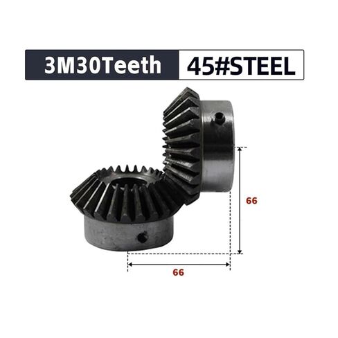 Bevel Gear Pinion Hardware Mechanical 1pcs Bevel Gear 3M30Teeth Inner Hole 20/22/25/28/30/32/35/40/45/48/50mm Gear Meshing Angle Steel Gears Screw Hole M6(22mm Keyway 6mm) in Saudi Arabia