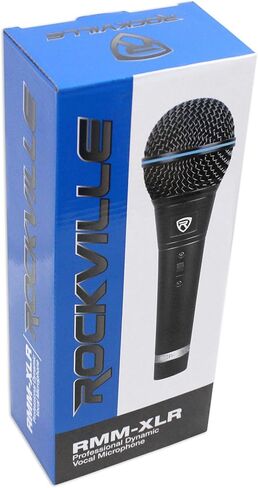 حزمة Rockville Live Sound: ميكروفون معدني احترافي ذو شكل قلبي ديناميكي RMM-XLR مع كابل بطول 10 بوصات، RCXFM20E-B بطول 20 قدمًا كابل ميكروفون XLR نحاسي 100% أنثى إلى ذكر، قطعتان in Saudi Arabia