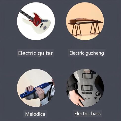 UHF Wireless Transmitter & Receiver Kit for Guitars, 1/4 Inch Jacks for Cables, 4 Channels, 4-Hour Battery Life, 30M Stable Wireless Transmission in Saudi Arabia