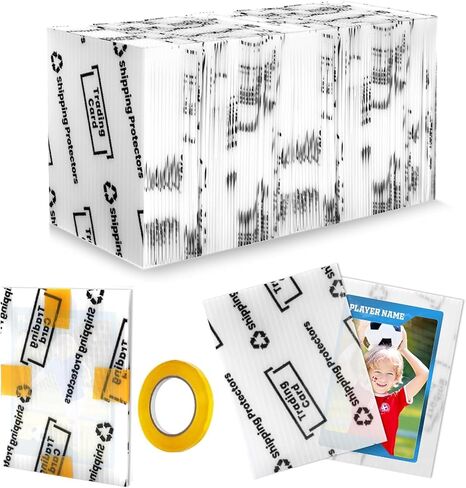 200 + 1 حزمة حامي شحن بطاقة التداول 3.5 بوصة × 4.5 بوصة، مستلزمات شحن البطاقات الرياضية Coldairsoap، إدراجات بلاستيكية قوية وأكمام مقطوعة مسبقًا للبريد، تغليف بطاقات MTG، أبيض in Saudi Arabia