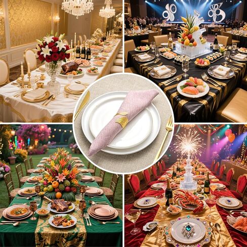 Gold Leaf Napkin Rings Set of 8,Metal Napkin Ring Holder Bulk for Holiday Party,Wedding,Banquet Elegant Table Setting,Classic Dining Room Decor (8) in Saudi Arabia
