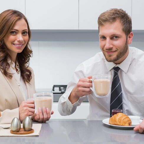 مجموعة أكواب القهوة الزجاجية من VENVENWEAVS مكونة من 6 أكواب قهوة معزولة بجدار مزدوج سعة 13.5 أونصة، مثالية للكابتشينو واللاتيه والأمريكانو وأكياس الشاي والمشروبات وأكواب القهوة الزجاجية بمقابض in Saudi Arabia