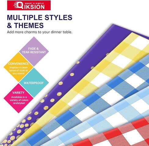 QIKSION Pink Round Tablecloth 2 Pack, 84 Inch Plastic Table Cloth Disposable for Parties in Saudi Arabia