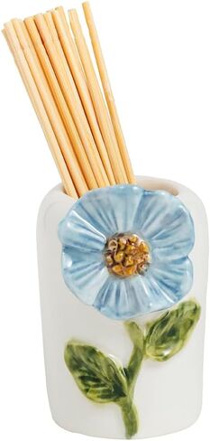 Mud Pie Stoneware Pink Base Flower Toothpick Holder in Saudi Arabia