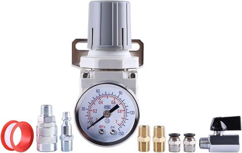 AR2000 1/4" NPT Pneumatic Air Compressor Pressure Regulator Reduction for Compressed Air System 150 PSI Steel Protected Gauge in Saudi Arabia