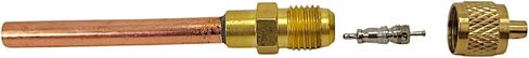 Service Access Valves – 1/4" SAE x 1/4" OD x 4" Stem – Brass & Copper Schrader Valve Kit with Core Remover & Cap for HVAC Refrigerant Charging Systems (3-Pack) in Saudi Arabia