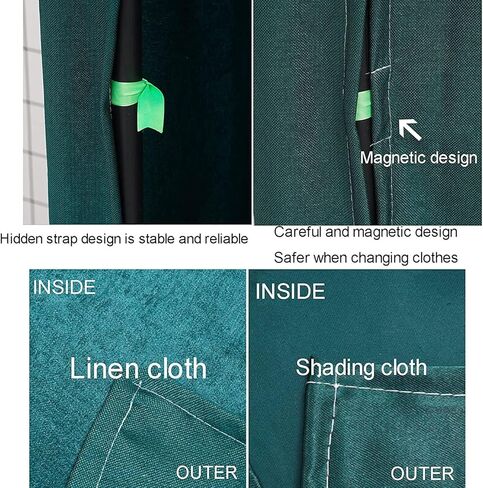 Square Fitting Room with Shading Curtain, Easy Assemble Privacy Protection for Clothing Stores & Shopping Malls Dressing Room(Black,85x85x200cm) in Saudi Arabia