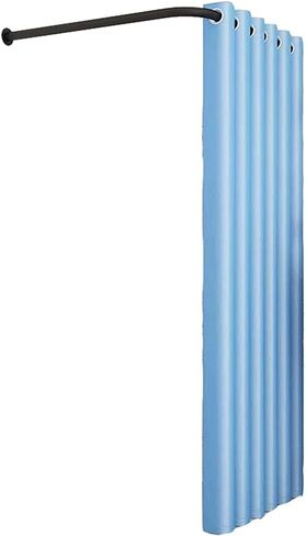 L-Type Fitting Room with Shading Curtain, Movable Privacy Screen for Clothing Stores & Temporary Locker Use Dressing Room(Blue,90x200cm) in Saudi Arabia