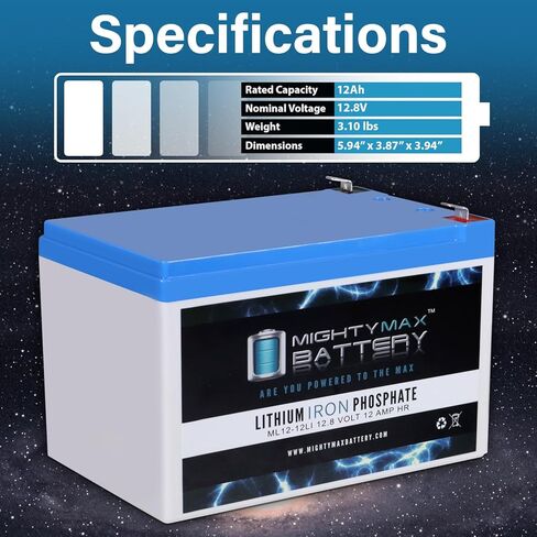 Mighty Max Battery 12V 12Ah Lithium Replacement Battery Compatible with Razor fits MX650, W15128190003-2 Pack in Saudi Arabia