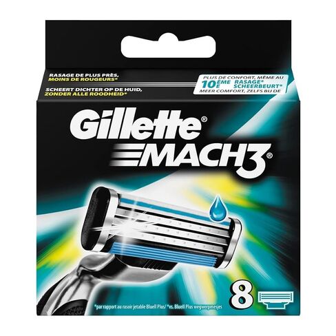 Gillette Mach3 Razor Blades for Men with Stronger-Than-Steel Blades, 8 Refills (Packaging May Vary) in Saudi Arabia