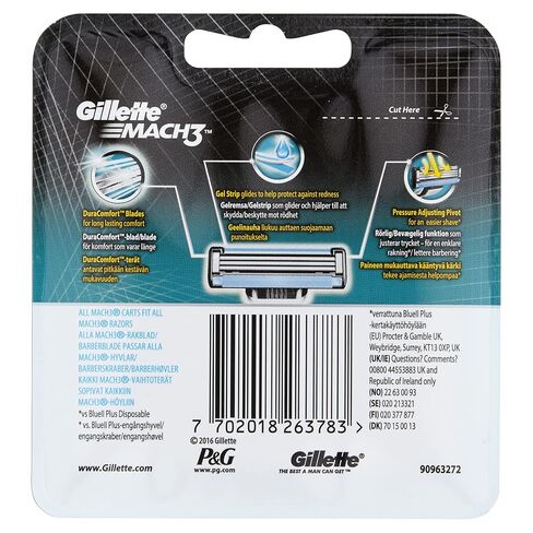 Gillette Mach3 Razor Blades for Men with Stronger-Than-Steel Blades, 8 Refills (Packaging May Vary) in Saudi Arabia