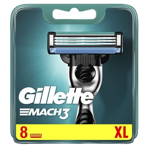 Gillette Mach3 Razor Blades for Men with Stronger-Than-Steel Blades, 8 Refills (Packaging May Vary) in Saudi Arabia