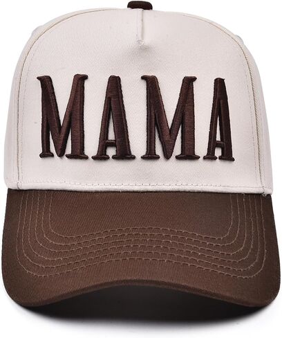 Mama Trucker Hat for Women, Embroidered Adjustable Canvas Vintage Mom Baseball Cap Hat for Casual Wear in Saudi Arabia
