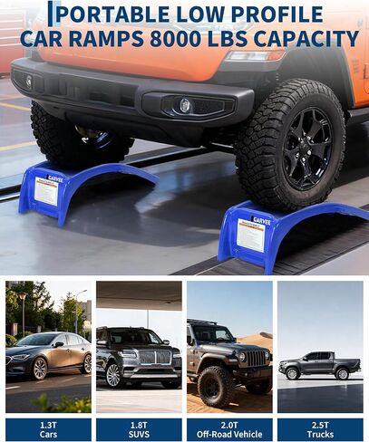 8 in Lift Solid Steel Car Ramp,2 Pack Car Ramps 8000 LBS Capacity,Heavy Duty Auto Truck Ramps for Oil Change and Car Repair or Vehicle Maintenance in Saudi Arabia