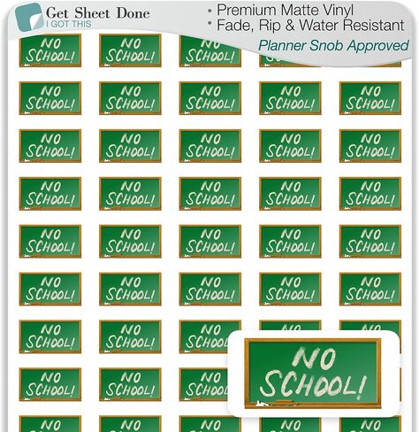No School Planner Stickers / 54 Fun Vinyl Stickers (1/2") / School Schedule Student Teacher Educational/Essential Productivity Life Planner/Bujo Bullet Journaling (Matte Vinyl, 1 Sheet) in Saudi Arabia