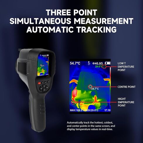 Thermal Imaging Camera, 320 x 240 TISR Resolution, 256 x 192 IR High Resolution, -4℉~ 1022℉ Temp Range, 25 HZ Handheld Thermal Camera,300,000 Pixels, Easy to Read 3.2" Color Display in Saudi Arabia