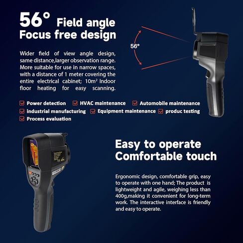 Thermal Imaging Camera, 320 x 240 TISR Resolution, 256 x 192 IR High Resolution, -4℉~ 1022℉ Temp Range, 25 HZ Handheld Thermal Camera,300,000 Pixels, Easy to Read 3.2" Color Display in Saudi Arabia