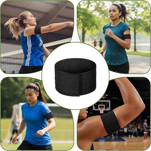 6Pcs Captain Armbands, Adjustable Black Arm Bands, Elastic Nylon Soccer Armbands for Sport, Basketball, Volleyball, Football in Saudi Arabia