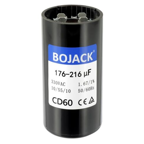 BOJACK CPT00320 176-216 UF/MFD 330 VAC مكثف CD60 مكثف تشغيل دائري مزدوج مناسب للوحدات القياسية والمضخات الحرارية وأنظمة التدفئة والتهوية وتكييف الهواء (HVAC) in Kuwait