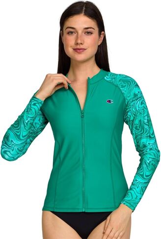Champion Zip Up Rash Guard for Women – Full Zip Long Sleeve Swim Shirt, Surf Water Shirt Swim Top UPF 50+ UV Protection in Saudi Arabia