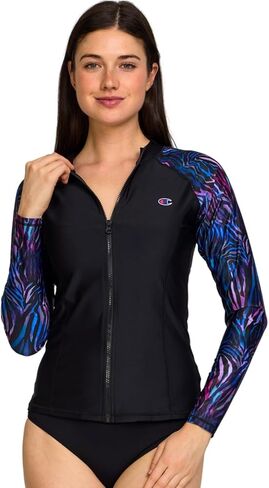 Champion Zip Up Rash Guard for Women – Full Zip Long Sleeve Swim Shirt, Surf Water Shirt Swim Top UPF 50+ UV Protection in Saudi Arabia