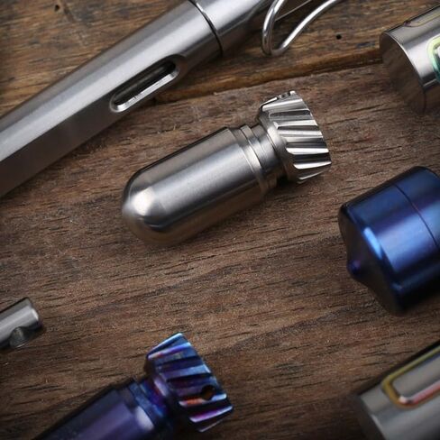 2 قطعة سبائك التيتانيوم علبة مقاومة للماء الطب ختم كبسولة زجاجة زجاجة صغيرة أداة تخييم في الهواء الطلق خفيفة الوزن (الفضة) in Saudi Arabia