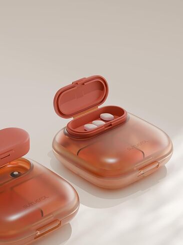 Magnetic Travel Pill Case, Pill Organizer, Portable Daily Pill Case, Medicine Travel Case, 4 Compartments Orange in Saudi Arabia