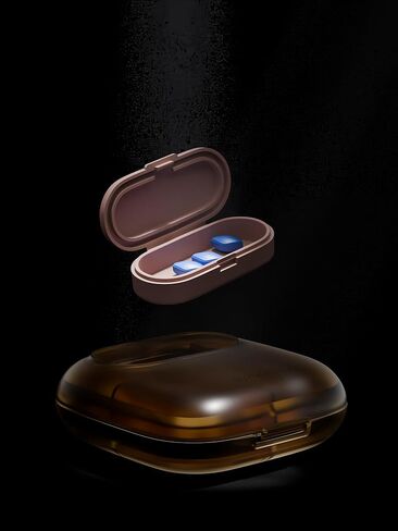 Magnetic Travel Pill Case, Pill Organizer, Portable Daily Pill Case, Medicine Travel Case, 4 Compartments Orange in Saudi Arabia