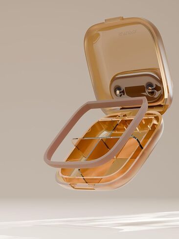 Magnetic Travel Pill Case, Pill Organizer, Portable Daily Pill Case, Medicine Travel Case, 4 Compartments Orange in Saudi Arabia
