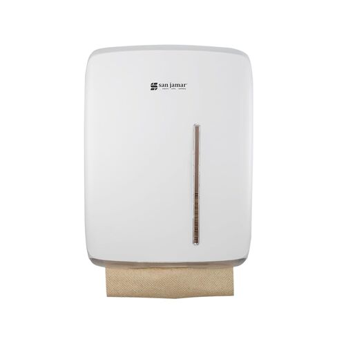 San Jamar Timeless Commercial Folded/Multifold Paper Towel Dispenser for Bathroom and Kitchen, White, Universal Paper, Wall Mounted in Saudi Arabia