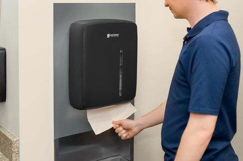 San Jamar Timeless Commercial Folded/Multifold Paper Towel Dispenser for Bathroom and Kitchen, White, Universal Paper, Wall Mounted in Saudi Arabia