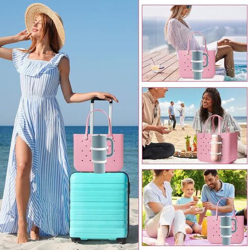 2 Pack Cup Holder for Bogg Bag, Adjustable Insert Drink Holder Attachment Compatible with All Bogg Bags & Simply Southern Beach Tote Bag, Bogg Bag Accessories fits16-40oz Stanley in Kuwait